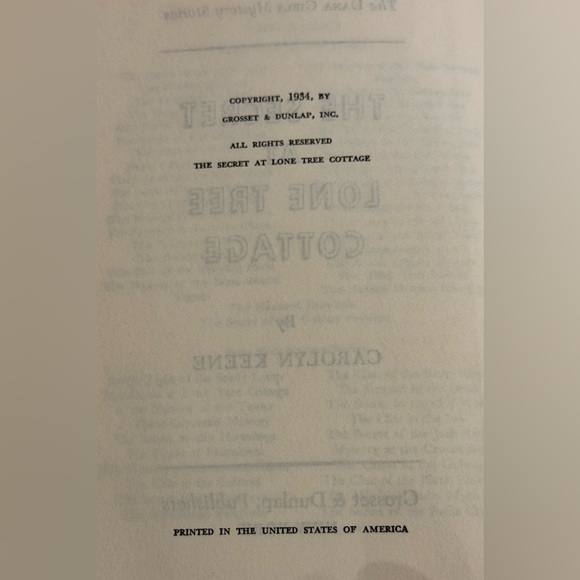 Vintage 1934 The Dana Girls - The Secret at Lone Tree Cottage by Carolyn Keene - Picture 7 of 14